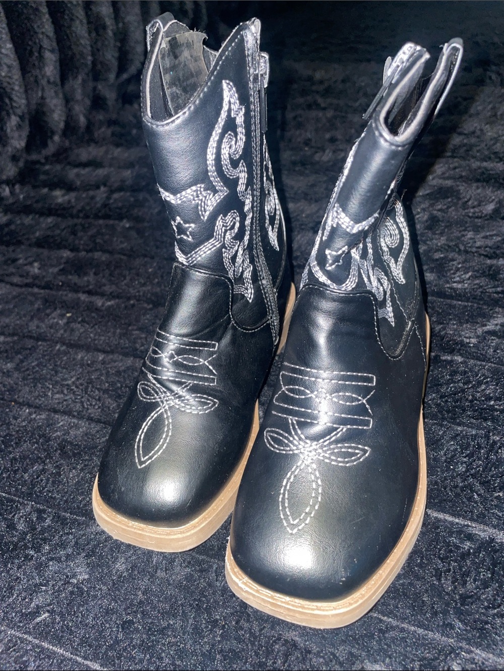 PAWZ Black and Tan Kids Western Boots